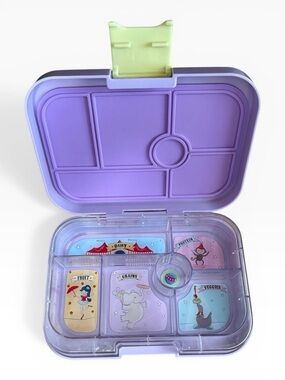 Yumbox Original 6-Compartment Bento Lunch Box - Circus-Themed Illustrated Tray